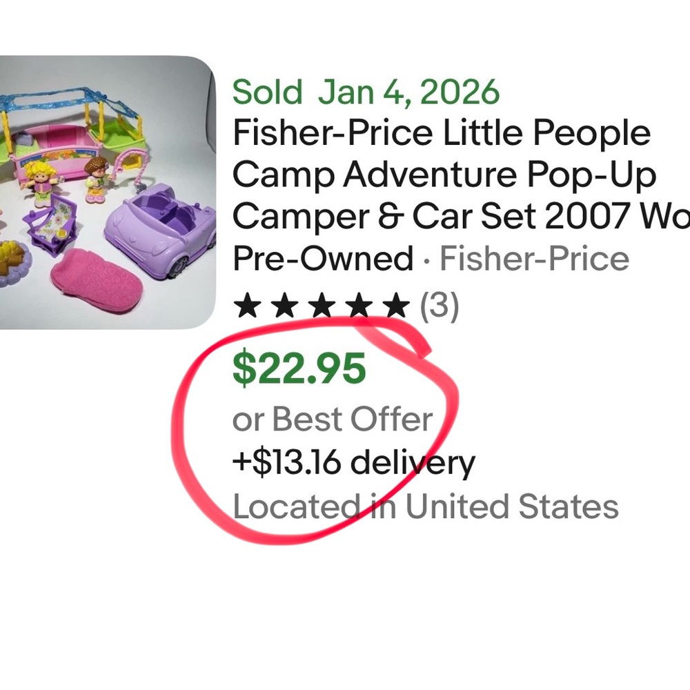 FISHER PRICE LITTLE PEOPLE POP UP CAMPER et al - Picture 6 of 8